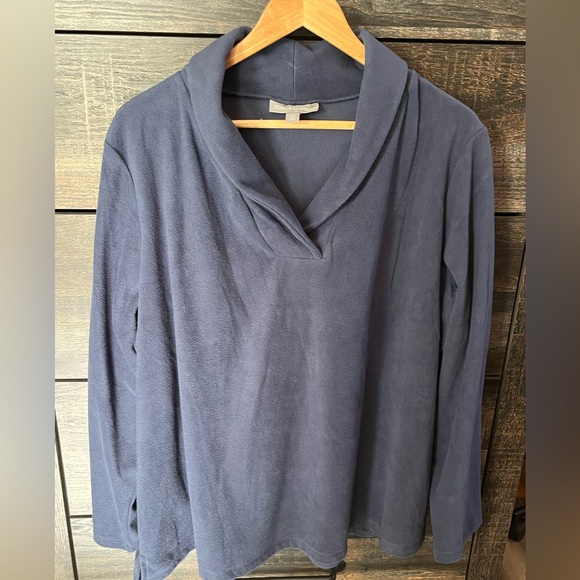 Jesica London fleece v neck pullover Size 1X 22/24 - Picture 1 of 7